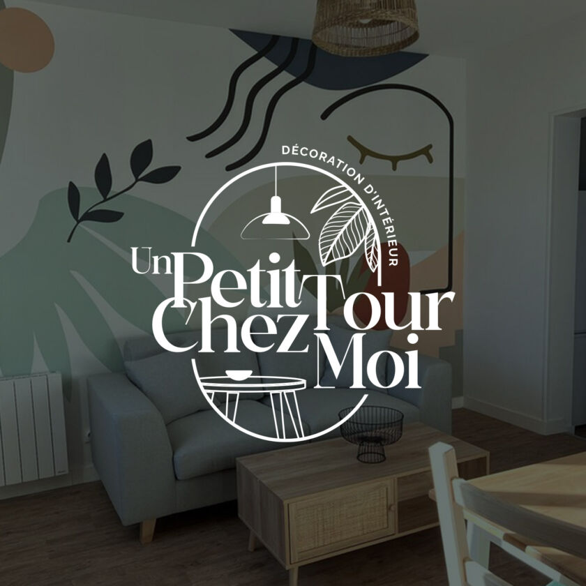 Logo et identité visuelle de Gisèle décoratrice d’intérieur à Cherbourg, typographie moderne et élégante, tons naturels et neutres; réalisé par Yo Design, Yunaima Oyola.